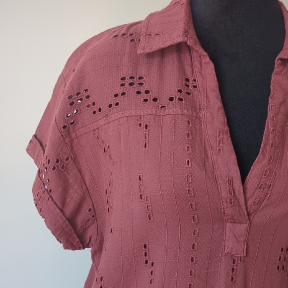 Prana Brick Red Eyelet Dress - Picture 2 of 11